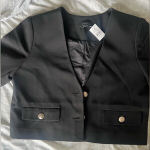 Ann Taylor Black Blazer with Gold Accents